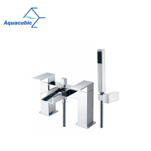 Aquacubic Hot Sale Contemporary Hot And Cold waterfall Bathroom Bath Shower Faucet Mixer